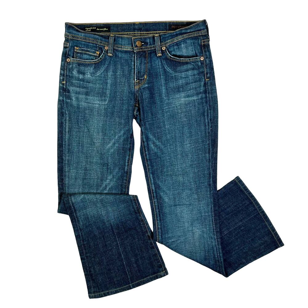 Citizens of Humanity Flare Leg Jeans Women's 28 Blue Low Waist Dark Wash Stretch